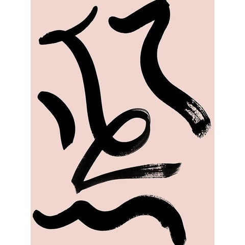 Noko Blush Poster Black Modern Wood Framed Art Print by Urban Road