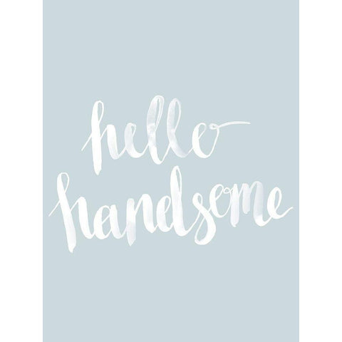 Hello Handsome Smoke Poster Black Modern Wood Framed Art Print with Double Matting by Urban Road