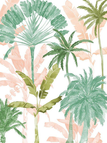 Exotic Palms I Poster White Modern Wood Framed Art Print with Double Matting by Urban Road