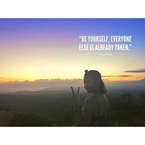 Oscar Wilde Quote: Be Yourself Black Modern Wood Framed Art Print with Double Matting by ArtsyQuotes