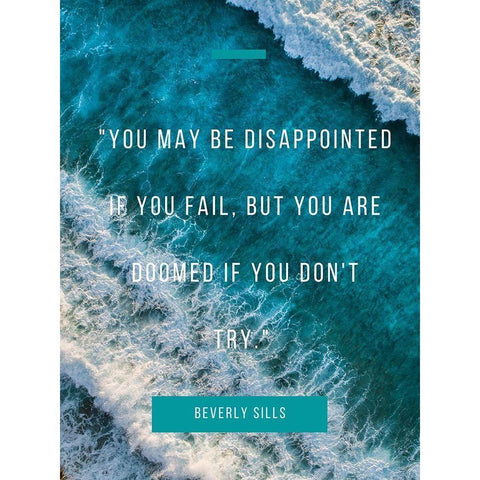 Beverly Sills Quote: Disappointed Black Modern Wood Framed Art Print by ArtsyQuotes