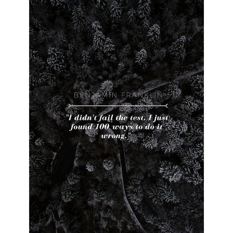 Benjamin Franklin Quote: I didnt Fail Black Modern Wood Framed Art Print by ArtsyQuotes