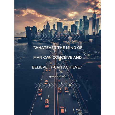 Napoleon Hill Quote: It can Achieve Black Modern Wood Framed Art Print by ArtsyQuotes