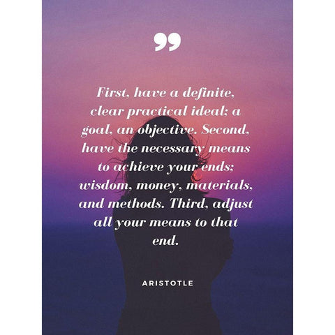 Aristotle Quote: Clear Practical Idea Black Modern Wood Framed Art Print by ArtsyQuotes