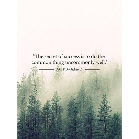 John D. Rockefeller Jr. Quote: Uncommonly Well Black Modern Wood Framed Art Print by ArtsyQuotes