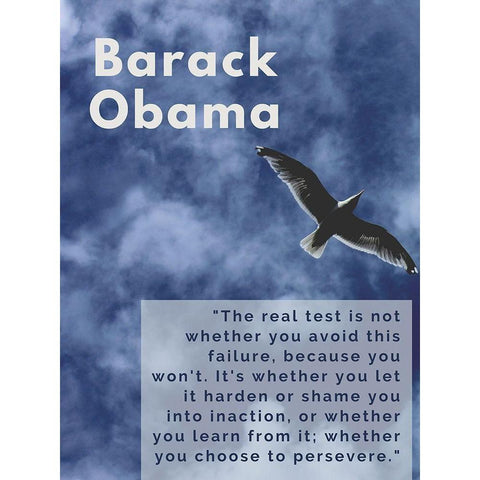 Barack Obama Quote: The Real Test Black Modern Wood Framed Art Print with Double Matting by ArtsyQuotes