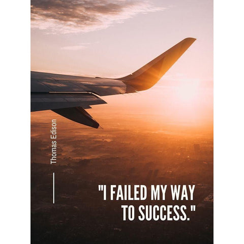 Thomas Edison Quote: Success Black Modern Wood Framed Art Print by ArtsyQuotes