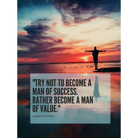 Albert Einstein Quote: Man of Success Black Modern Wood Framed Art Print by ArtsyQuotes