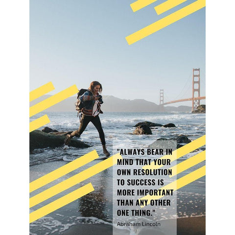 Abraham Lincoln Quote: Resolution to Success Black Modern Wood Framed Art Print by ArtsyQuotes