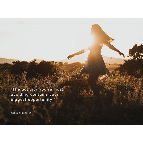 Robin S. Sharma Quote: Opportunity Gold Ornate Wood Framed Art Print with Double Matting by ArtsyQuotes