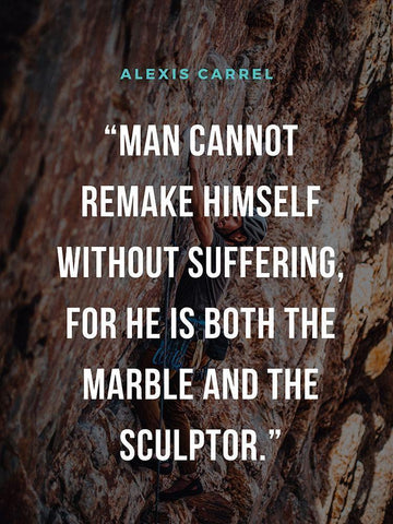 Alexis Carrel Quote: Marble and Sculptor White Modern Wood Framed Art Print with Double Matting by ArtsyQuotes