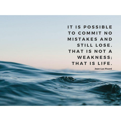 Jean-Luc Picard Quote: That is Life Black Modern Wood Framed Art Print by ArtsyQuotes