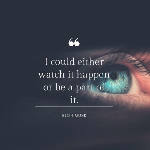 Elon Musk Quote: Be a Part of It Black Ornate Wood Framed Art Print with Double Matting by ArtsyQuotes