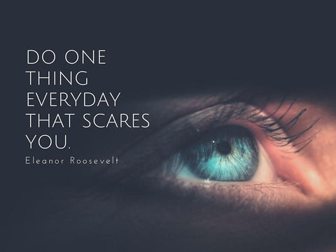 Eleanor Roosevelt Quote: Do One Thing White Modern Wood Framed Art Print with Double Matting by ArtsyQuotes