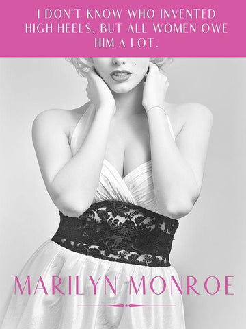 Marilyn Monroe Quote: High Heels White Modern Wood Framed Art Print with Double Matting by ArtsyQuotes