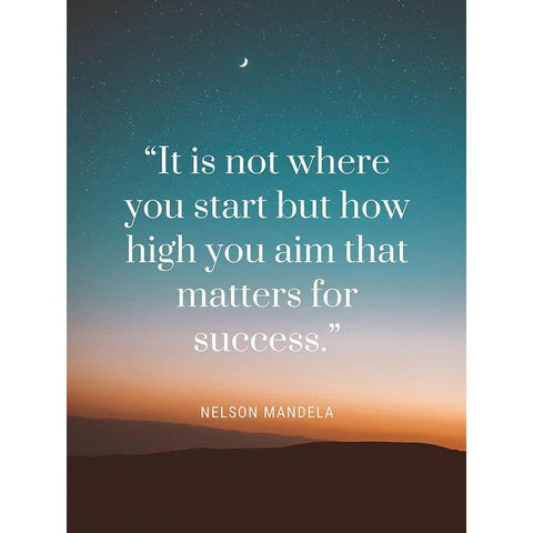 Nelson Mandela Quote: Matters for Success Black Modern Wood Framed Art Print by ArtsyQuotes