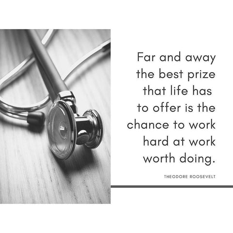 Theodore Roosevelt Quote: Far and Away White Modern Wood Framed Art Print by ArtsyQuotes