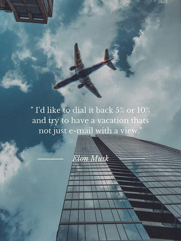 Elon Musk Quote: Dial it Back Black Ornate Wood Framed Art Print with Double Matting by ArtsyQuotes