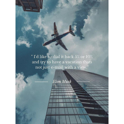 Elon Musk Quote: Dial it Back White Modern Wood Framed Art Print by ArtsyQuotes