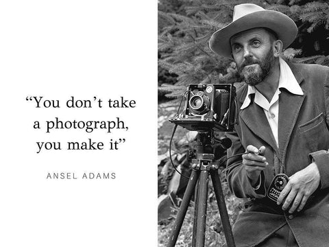 Ansel Adams Quote: Make It White Modern Wood Framed Art Print with Double Matting by ArtsyQuotes