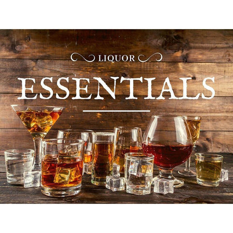 Artsy Quotes Quote: Liquor Essentials White Modern Wood Framed Art Print by ArtsyQuotes