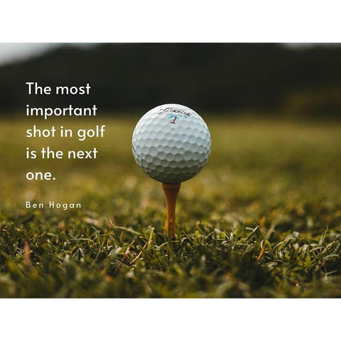 Ben Hogan Quote: Important Shot in Golf Gold Ornate Wood Framed Art Print with Double Matting by ArtsyQuotes