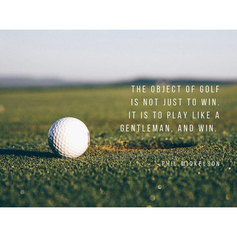 Phil Mickelson Quote: The Object of Golf Black Modern Wood Framed Art Print by ArtsyQuotes