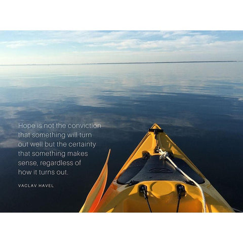 Vackav Havel Quote: Hope Black Modern Wood Framed Art Print with Double Matting by ArtsyQuotes