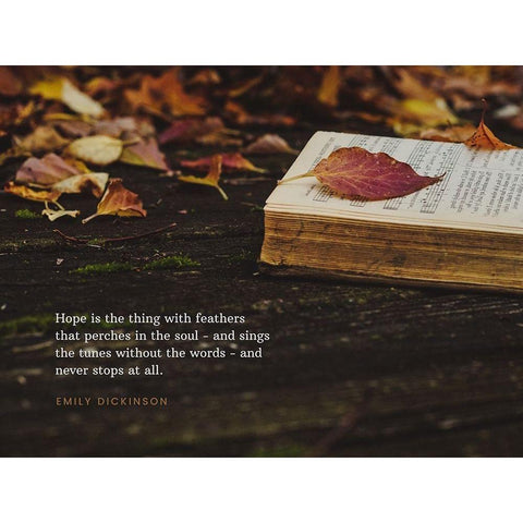 Emily Dickinson Quote: Hope White Modern Wood Framed Art Print by ArtsyQuotes