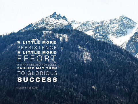 Elnert Hubbard Quote: A Little More Effort White Modern Wood Framed Art Print with Double Matting by ArtsyQuotes