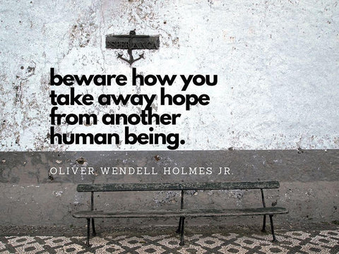Oliver Wendell Holmes, Jr. Quote: Hope White Modern Wood Framed Art Print with Double Matting by ArtsyQuotes