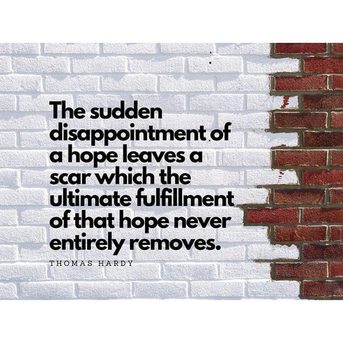 Thomas Hardy Quote: Leaves a Scar White Modern Wood Framed Art Print by ArtsyQuotes
