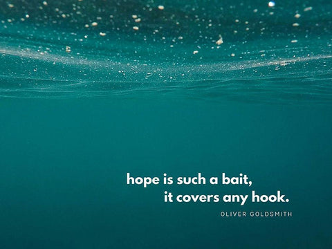 Oliver Goldsmith Quote: Hope White Modern Wood Framed Art Print with Double Matting by ArtsyQuotes