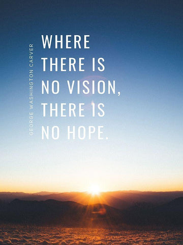 George Washington Carver Quote: There is No Vision White Modern Wood Framed Art Print with Double Matting by ArtsyQuotes