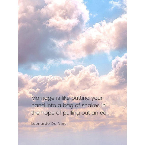 Leonardo Da Vinci Quote: Marriage White Modern Wood Framed Art Print by ArtsyQuotes