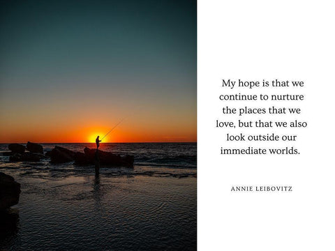 Annie Leibovitz Quote: Continue to Nurture White Modern Wood Framed Art Print with Double Matting by ArtsyQuotes