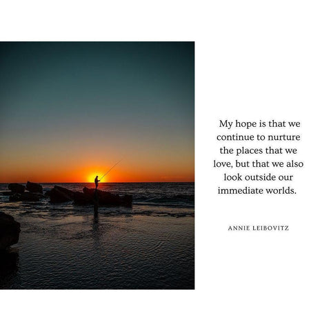 Annie Leibovitz Quote: Continue to Nurture Black Modern Wood Framed Art Print with Double Matting by ArtsyQuotes