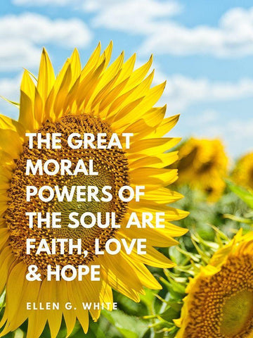 Ellen G. White Quote: Great Moral Powers White Modern Wood Framed Art Print with Double Matting by ArtsyQuotes