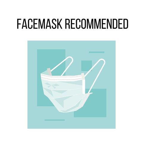 Artsy Quotes Quote: Facemasks Recommended White Modern Wood Framed Art Print with Double Matting by ArtsyQuotes