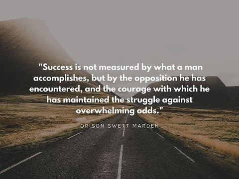 Orison Swett Marden Quote: Success White Modern Wood Framed Art Print with Double Matting by ArtsyQuotes