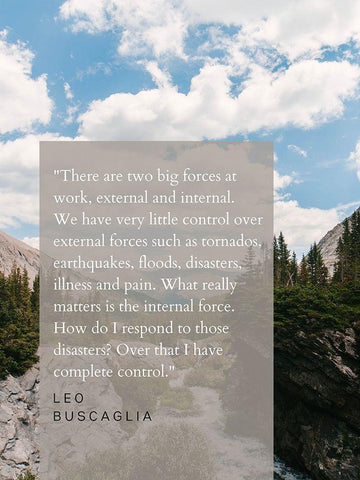 Leo Buscaglia Quote: External and Internal White Modern Wood Framed Art Print with Double Matting by ArtsyQuotes