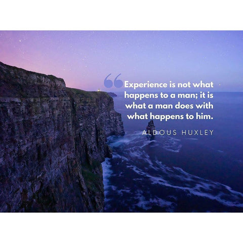 Aldous Huxley Quote: Experience White Modern Wood Framed Art Print by ArtsyQuotes