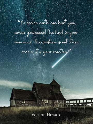 Vernon Howard Quote: It is Your Reaction White Modern Wood Framed Art Print with Double Matting by ArtsyQuotes