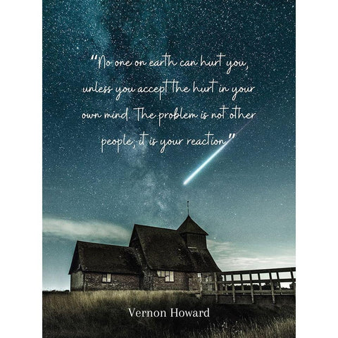 Vernon Howard Quote: It is Your Reaction Black Modern Wood Framed Art Print with Double Matting by ArtsyQuotes