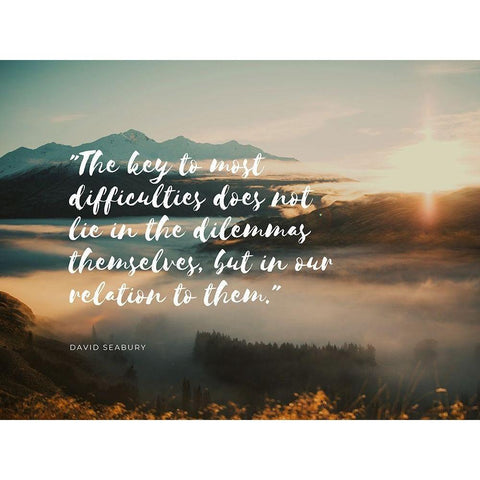 David Seabury Quote: Most Difficulties Black Modern Wood Framed Art Print with Double Matting by ArtsyQuotes