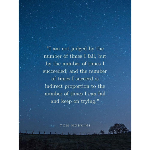 Tom Hopkins Quote: I Succeed White Modern Wood Framed Art Print by ArtsyQuotes