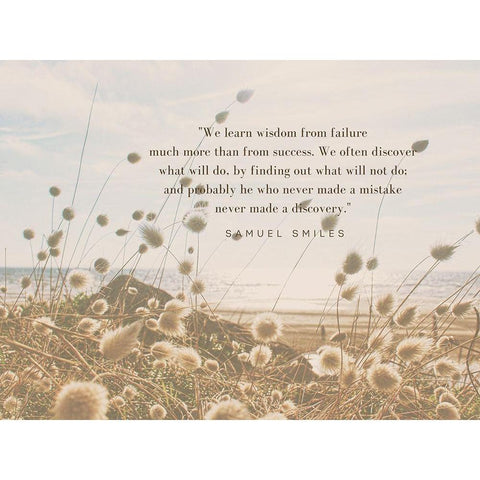 Samuel Smiles Quote: Wisdom From Failure White Modern Wood Framed Art Print by ArtsyQuotes