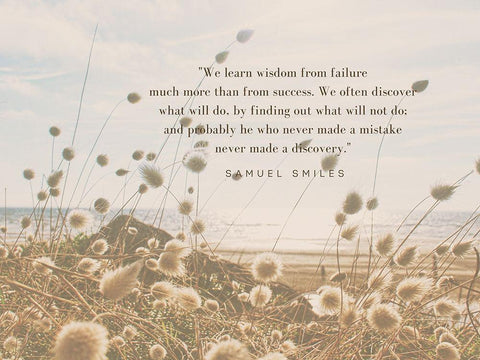 Samuel Smiles Quote: Wisdom From Failure White Modern Wood Framed Art Print with Double Matting by ArtsyQuotes