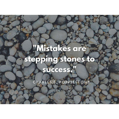 Charles E. Popplestone Quote: Stepping Stones Black Modern Wood Framed Art Print with Double Matting by ArtsyQuotes