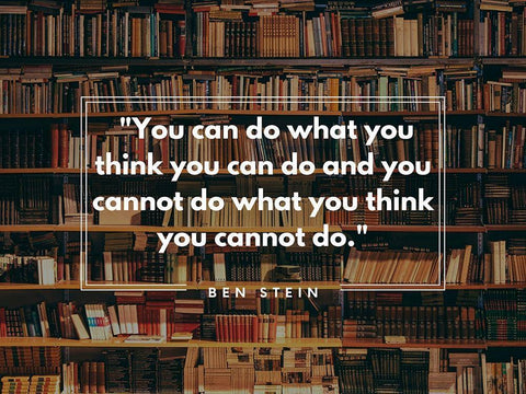 Ben Stein Quote: You Can White Modern Wood Framed Art Print with Double Matting by ArtsyQuotes